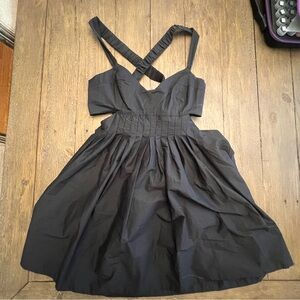 Anthropologie Black Cut Out Bustier Mini Dress